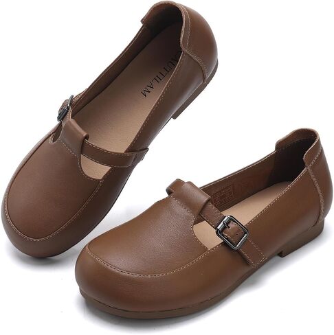 Women's Loafers Round Toe Flat Dress Shoes for Women,Comfortable Slip-On Casual Buckle Flats for Women Dressy and Work in Saudi Arabia