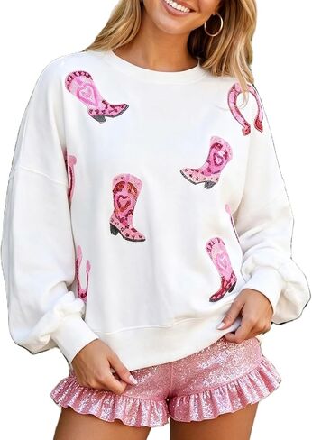 Ugly Christmas Sweater for Women 2024 Cute Sequin Nutcracker Sweatshirt Sparkly Funny Graphic Shirts Pullover Tops in Saudi Arabia