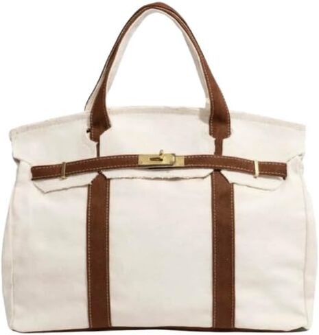 Boatkin Canvas Carryall Tote 40 cm Dark Brown with Gold Hardware | Boat Tote Bag in Kuwait