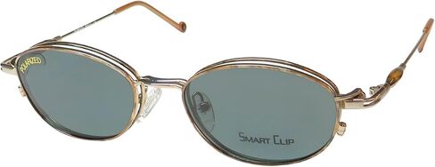 234 Eyeglass Frame/Glasses Full-Rim With Optional Sunglass Clip-Ons [50-17-135, havana/gold] in Saudi Arabia