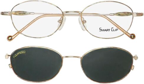 234 Eyeglass Frame/Glasses Full-Rim With Optional Sunglass Clip-Ons [50-17-135, havana/gold] in Saudi Arabia