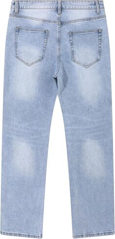 Men's Relaxed Fit Straight Leg Cowboy Jeans - Stretch Comfort Cotton Denim Pants Casual Work Business Trousers All-Season in Saudi Arabia