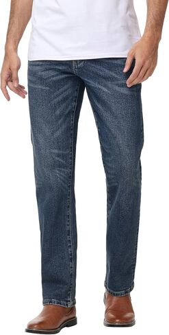Men's Relaxed Fit Straight Leg Cowboy Jeans - Stretch Comfort Cotton Denim Pants Casual Work Business Trousers All-Season in Saudi Arabia