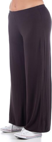 24seven Comfort Apparel Comfortable Solid Color Plus Size Palazzo Lounge Pants in Saudi Arabia