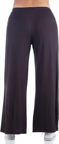 24seven Comfort Apparel Comfortable Solid Color Plus Size Palazzo Lounge Pants in Saudi Arabia