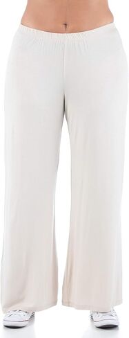 24seven Comfort Apparel Comfortable Solid Color Plus Size Palazzo Lounge Pants in Saudi Arabia
