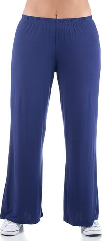 24seven Comfort Apparel Comfortable Solid Color Plus Size Palazzo Lounge Pants in Saudi Arabia