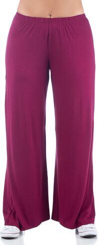 24seven Comfort Apparel Comfortable Solid Color Plus Size Palazzo Lounge Pants in Saudi Arabia