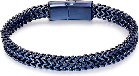 Bracelets for Men-Stainless Steel Magnetic Clasp Franco Chain Mens Bracelet in Saudi Arabia