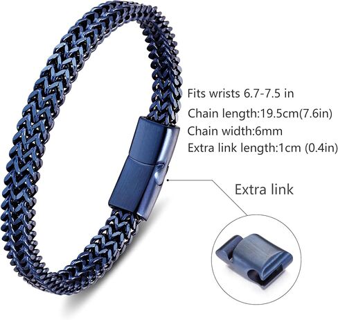 Bracelets for Men-Stainless Steel Magnetic Clasp Franco Chain Mens Bracelet in Saudi Arabia