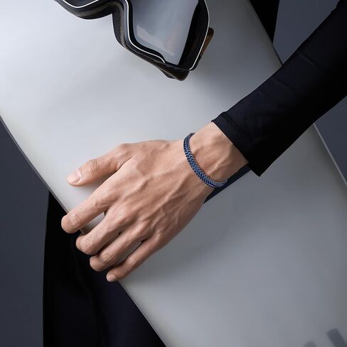 Bracelets for Men-Stainless Steel Magnetic Clasp Franco Chain Mens Bracelet in Saudi Arabia