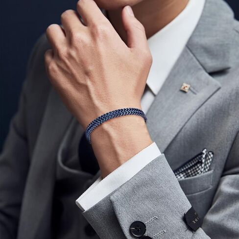 Bracelets for Men-Stainless Steel Magnetic Clasp Franco Chain Mens Bracelet in Saudi Arabia