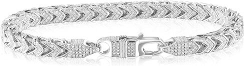 Kose Tennis Bracelet for Men Women 6MM Wide Cuban Link Bracelet 14K White Gold Hip Hop Urban Bracelet Pave Cubic Zirconia 7/7.5/8 Inch Length in Saudi Arabia