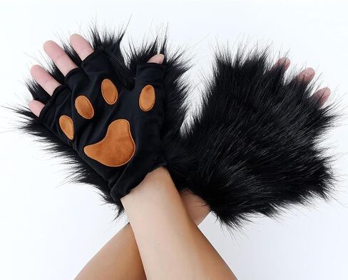 Kirei Sui Black Bear Ears, Tail and Fur Paws Costume for Halloween Party Accessories Adult in Kuwait