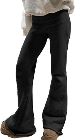 Women's Comfy Flare Pants Casual Low Rise Bell Bottom Sweatpants Pajama Pants Trousers Loungewear in Saudi Arabia