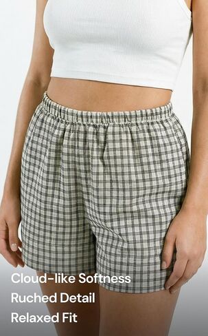 sissycos Women’s 100% Cotton Seersucker Casual Shorts – Elastic Waist Relaxed Fit Lounge Shorts with Side Pockets in Saudi Arabia