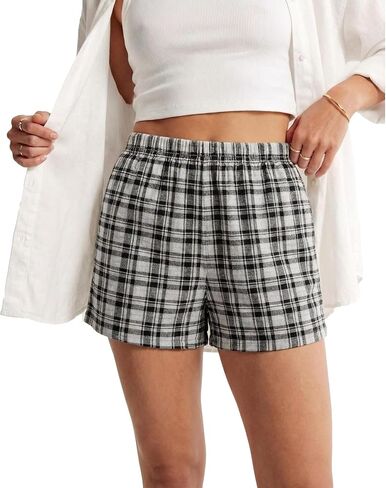 sissycos Women’s 100% Cotton Seersucker Casual Shorts – Elastic Waist Relaxed Fit Lounge Shorts with Side Pockets in Saudi Arabia