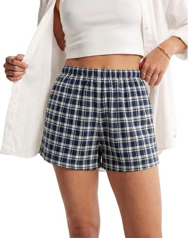sissycos Women’s 100% Cotton Seersucker Casual Shorts – Elastic Waist Relaxed Fit Lounge Shorts with Side Pockets in Saudi Arabia