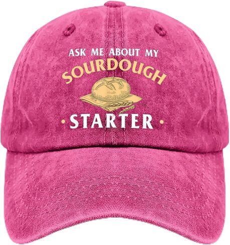 Ask Me About My Sourdough Starters Hats for Boyfriends Low Profile Washed in Saudi Arabia