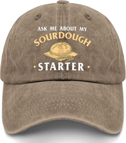 Ask Me About My Sourdough Starters Hats for Boyfriends Low Profile Washed in Saudi Arabia