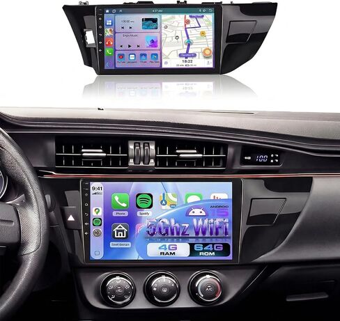 Car Radio Stereo with HiFi Audio for Toyota Corolla 2014-2017 with Wireless CarPlay/Android Auto, 10.1 Inch HD Touch Screen Android 13 Head Unit GPS WiFi Bluetooth FM/RDS EQ HD Backup Camera in Saudi Arabia