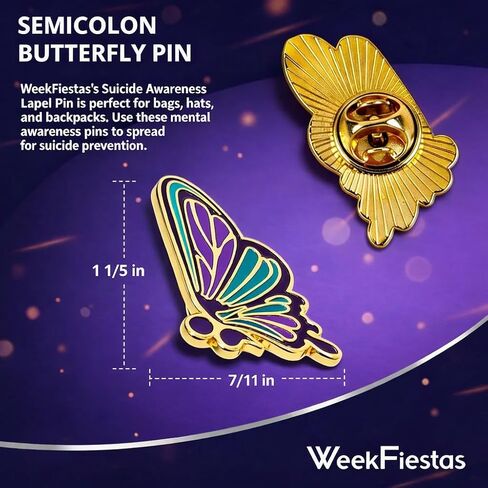 25PCS Suicide Prevention And Mental Health Awareness Enamel Lapel Pin Bulk for Backpacks Bags Hats, Mental Health Support Statement Gift for Support Groups, Gift-Giving and Fundraising,Funeral Favors in Kuwait