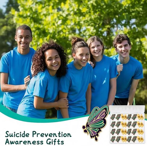 25PCS Suicide Prevention And Mental Health Awareness Enamel Lapel Pin Bulk for Backpacks Bags Hats, Mental Health Support Statement Gift for Support Groups, Gift-Giving and Fundraising,Funeral Favors in Kuwait