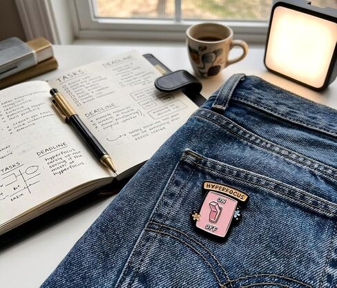 Funny Switch Enamel Pin - Sarcastic Pins Brooch for backpack, jackets, Hats with " HYPERFOCUS“. Humor Mood Brooches Gift for Coworkers, Friends and Adults. in Saudi Arabia