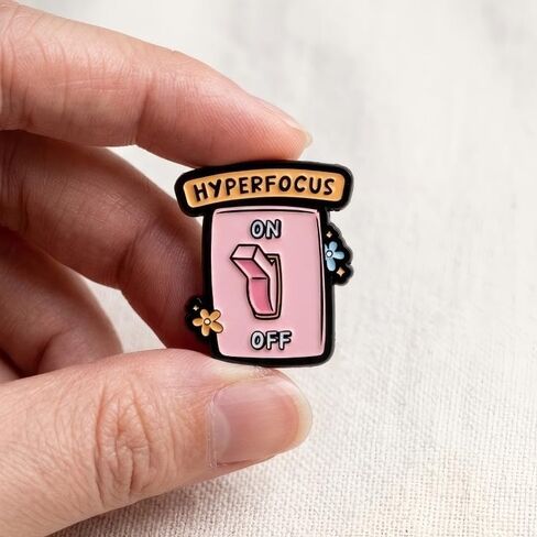 Funny Switch Enamel Pin - Sarcastic Pins Brooch for backpack, jackets, Hats with " HYPERFOCUS“. Humor Mood Brooches Gift for Coworkers, Friends and Adults. in Saudi Arabia