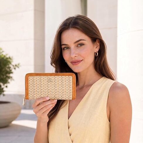 Clutch Wallet For Women, Leather RFID Blocking Wallet Women Large Capacity Credit Card Holder, Womens Billfolds and Wallets Gifts for Women Birthday, Ladies Wallet with Phone Holder, Zip Around in Kuwait