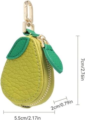 Cute Fruit Shape PU Keychain Coin Purse, Mini AirTag Holder & Small Jewelry Organizer Pouch, Portable Bag Charm for Women, Avocado Strawberry Pendant, Multi-Functional Coin Storage Bag in Kuwait