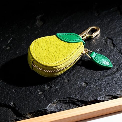 Cute Fruit Shape PU Keychain Coin Purse, Mini AirTag Holder & Small Jewelry Organizer Pouch, Portable Bag Charm for Women, Avocado Strawberry Pendant, Multi-Functional Coin Storage Bag in Kuwait