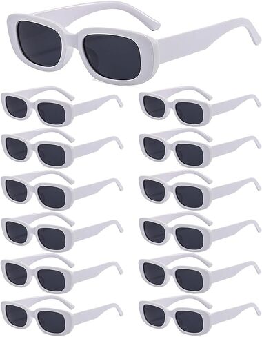 12 Pairs Rectangle Sunglasses Bulk, Trendy Y2K Retro Glasses for Women Men 90’s Vintage Square Frame Party Sunglasses in Saudi Arabia