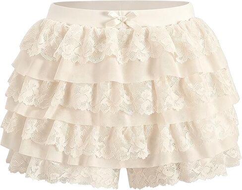 Women's Y2K Lace Ruffer Shorts Sexy Boyshorts Layered Pumpkin Skirt Cute Sweet Pettipants in Saudi Arabia