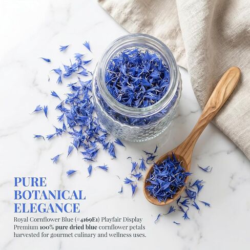 Pure Blue Cornflower Petals 10g/ 0.352oz, 100% Natural Centaurea Cyanus, Dried Herbal Flowers, for Tea Blends, Cupcakes, Lattes, Bath Products, Gifts, Crafts in Saudi Arabia