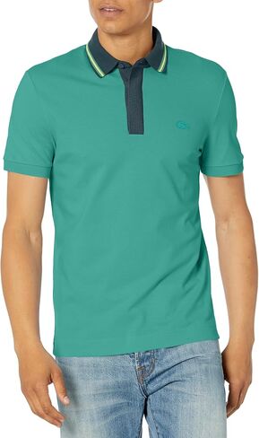 Lacoste Mens Smart Paris Regular Fit Contrast Neck Polo Shirt in Saudi Arabia
