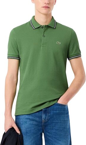Lacoste Mens Smart Paris Regular Fit Contrast Neck Polo Shirt in Saudi Arabia