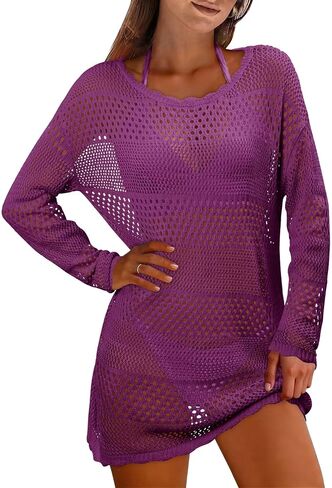 ONLYSHE Womens Swimsuit Crochet Swim Cover Up Summer Bathing Suit Swimwear Beach Dress Vacation Clothes 2026 in Saudi Arabia
