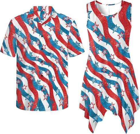 TOADDITDO Sleeveless Sundresses for Women Summer Flowy Midi Dress and Mens Button Down Shirts Matching Couples Outfits in Saudi Arabia