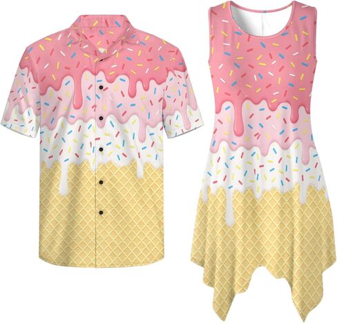 TOADDITDO Sleeveless Sundresses for Women Summer Flowy Midi Dress and Mens Button Down Shirts Matching Couples Outfits in Saudi Arabia
