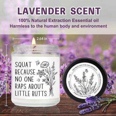 Motivational Fitness Candle Gift to Women Gym Enthusiast, Squat Because No One Raps About Little Butts Candle, Funny Encouragement Candles Gift to Friend Her, Workout Exercise Sports Lover60 in Saudi Arabia