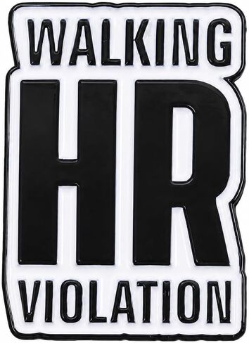 Funny Office Pin - Enamel Humor Work Joke Pins Brooch with Walking HR Violation for Backpacks, Jackets, Hats. Sarcastic Quotation Brooches Gifts for Coworkers, Work Bestie. in Saudi Arabia