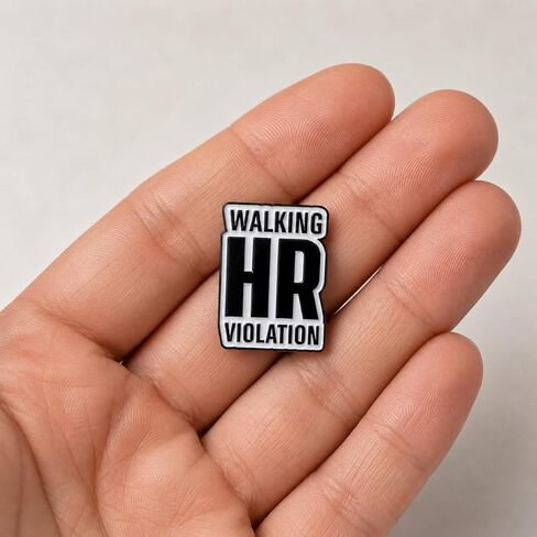 Funny Office Pin - Enamel Humor Work Joke Pins Brooch with Walking HR Violation for Backpacks, Jackets, Hats. Sarcastic Quotation Brooches Gifts for Coworkers, Work Bestie. in Saudi Arabia