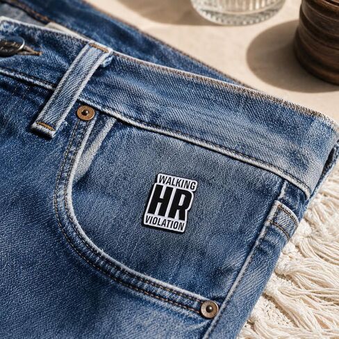 Funny Office Pin - Enamel Humor Work Joke Pins Brooch with Walking HR Violation for Backpacks, Jackets, Hats. Sarcastic Quotation Brooches Gifts for Coworkers, Work Bestie. in Saudi Arabia