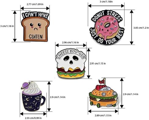 Food Meme Brooches 5PCS, Cute Brooch Pins Set, Funny Enamel Pin, Aesthetic Pins For Bags, Clothing Backpack Hat Decoration, Graduation Gift, Party Favors Gift in Saudi Arabia