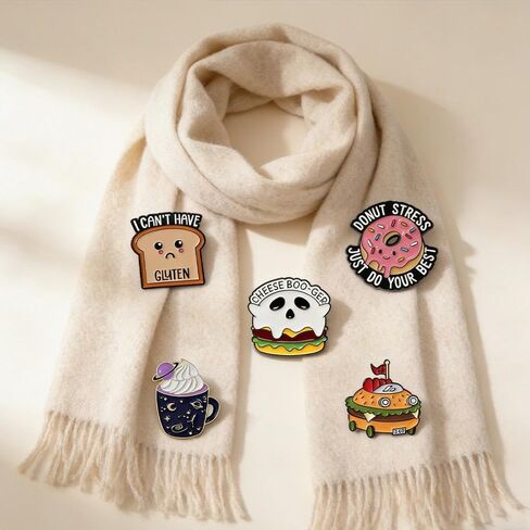 Food Meme Brooches 5PCS, Cute Brooch Pins Set, Funny Enamel Pin, Aesthetic Pins For Bags, Clothing Backpack Hat Decoration, Graduation Gift, Party Favors Gift in Saudi Arabia