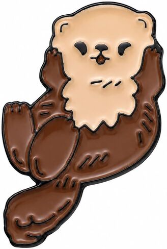 Funny Floating Otter Pin - Enamel Sea Otter Pins Brooch for Backpack, Jackets, Hats. Cartoon Animal Brooches Gift for Men, Women, Adults, Friends and Family in Saudi Arabia