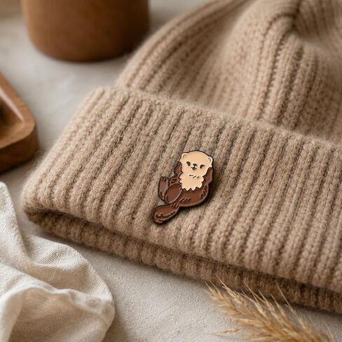 Funny Floating Otter Pin - Enamel Sea Otter Pins Brooch for Backpack, Jackets, Hats. Cartoon Animal Brooches Gift for Men, Women, Adults, Friends and Family in Saudi Arabia