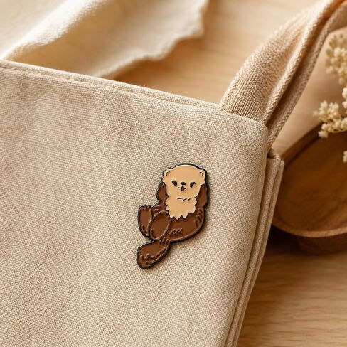 Funny Floating Otter Pin - Enamel Sea Otter Pins Brooch for Backpack, Jackets, Hats. Cartoon Animal Brooches Gift for Men, Women, Adults, Friends and Family in Saudi Arabia