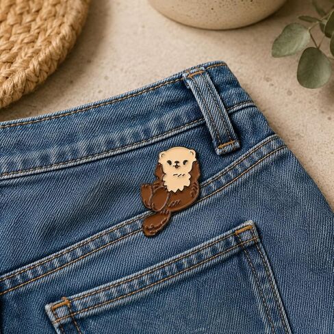 Funny Floating Otter Pin - Enamel Sea Otter Pins Brooch for Backpack, Jackets, Hats. Cartoon Animal Brooches Gift for Men, Women, Adults, Friends and Family in Saudi Arabia
